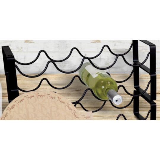 fekete rakasolhato asztali bortarto borospince bortarolo egymasra helyezheto kovacsoltvas hatasu.jpg